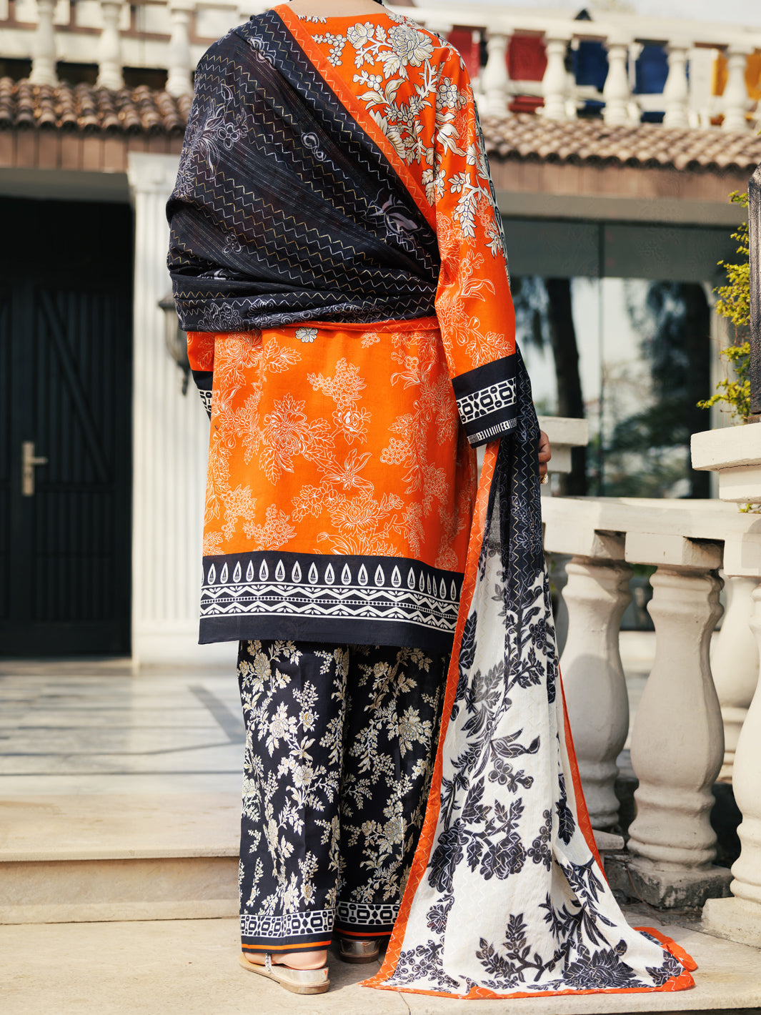 Orange Lawn 3Pc Stitched - ALP-3PS-2123