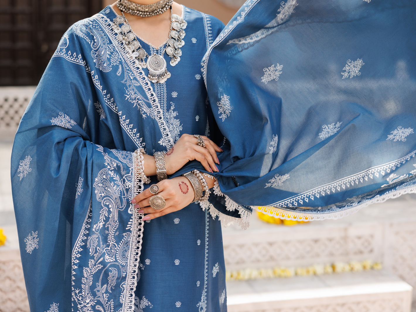 Blue Lawn 3 Piece Stitched - ALP-3PS-2126