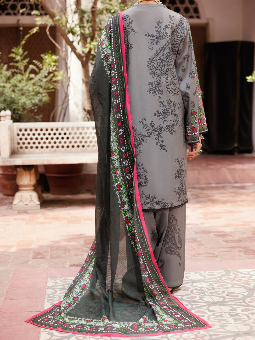 Grey Lawn 3Pc Stitched - ALP-3PS-2136