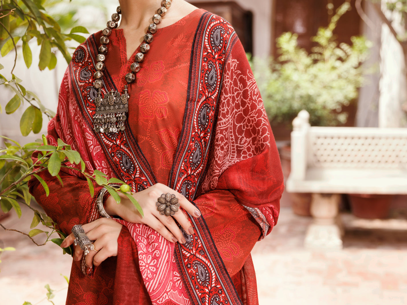 Maroon Cambric 3Pc Stitched - ALP-3PS-2137