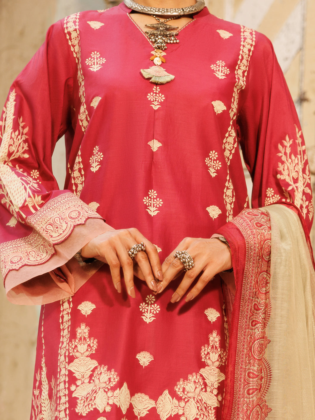 Pink Cambric 3Pc Stitched - ALP-3PS-2142