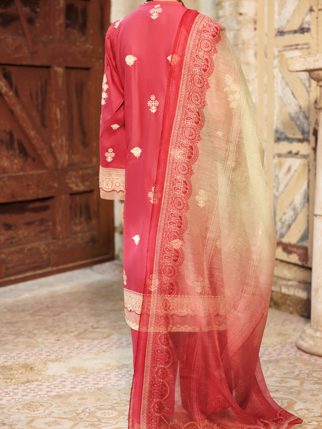 Pink Cambric 3Pc Stitched - ALP-3PS-2142