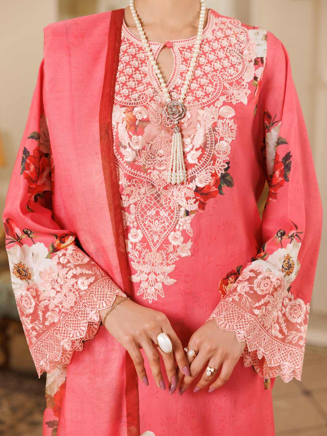 Pink Lawn 3 Piece Stitched - ALP-3PS-2151