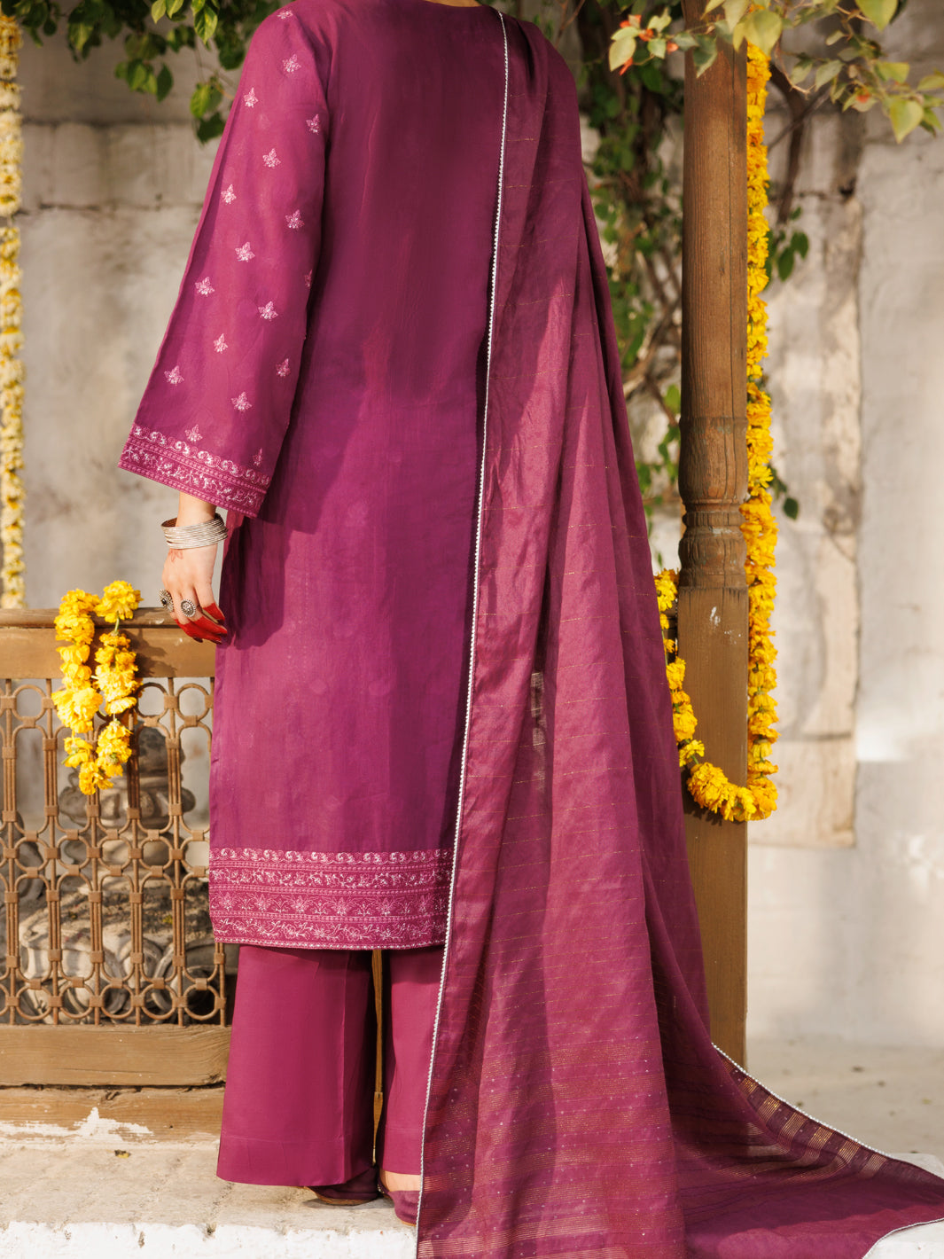 Purple Dobby 3 Piece Stitched - ALP-3PS-2168