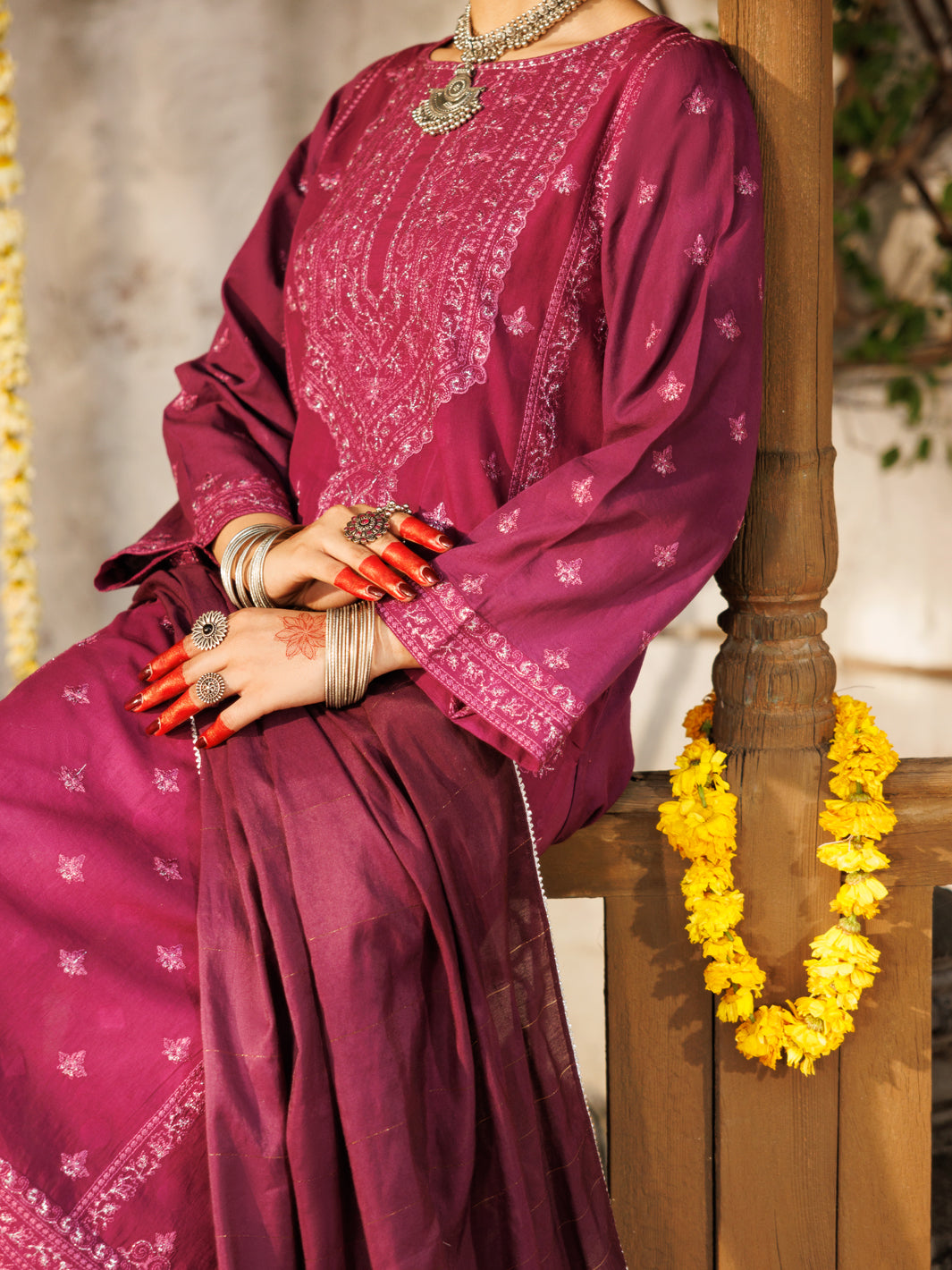 Purple Dobby 3 Piece Stitched - ALP-3PS-2168