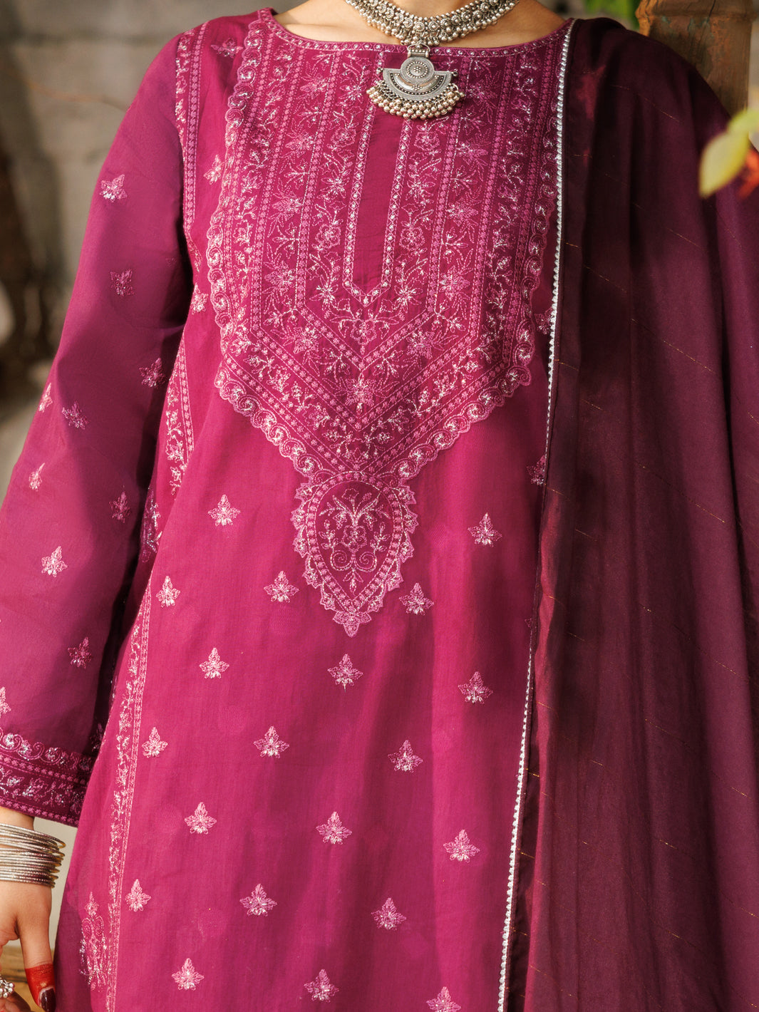 Purple Dobby 3 Piece Stitched - ALP-3PS-2168