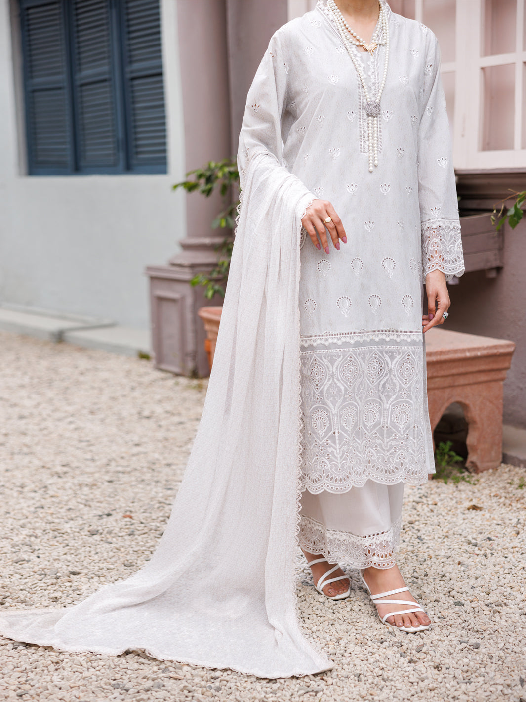 Light Grey Lawn 3Pc Stitched - ALP-3PS-2186