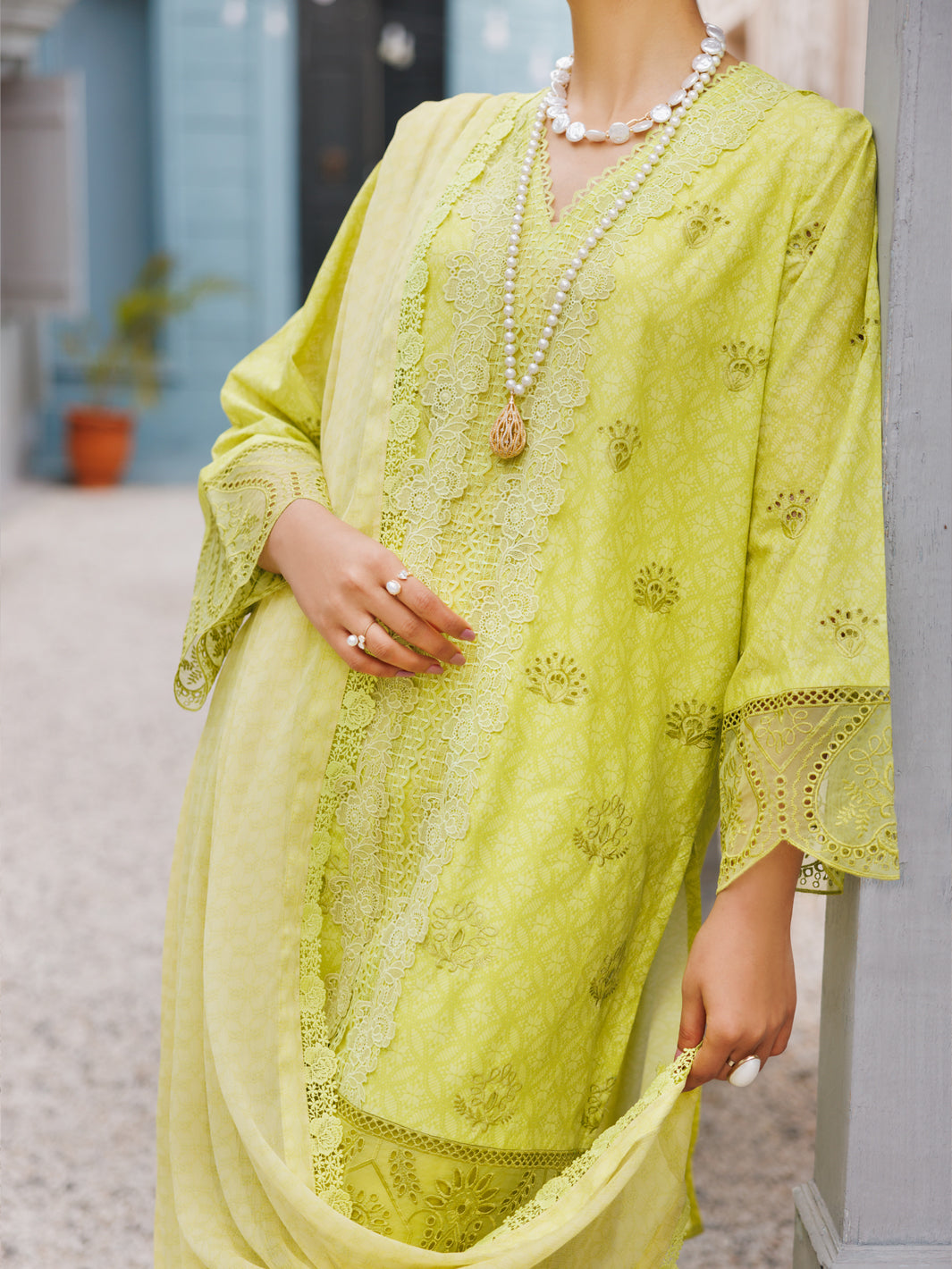 Lemon Lawn 3Pc Stitched - ALP-3PS-2187