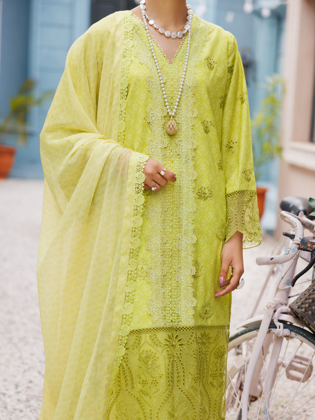 Lemon Lawn 3Pc Stitched - ALP-3PS-2187