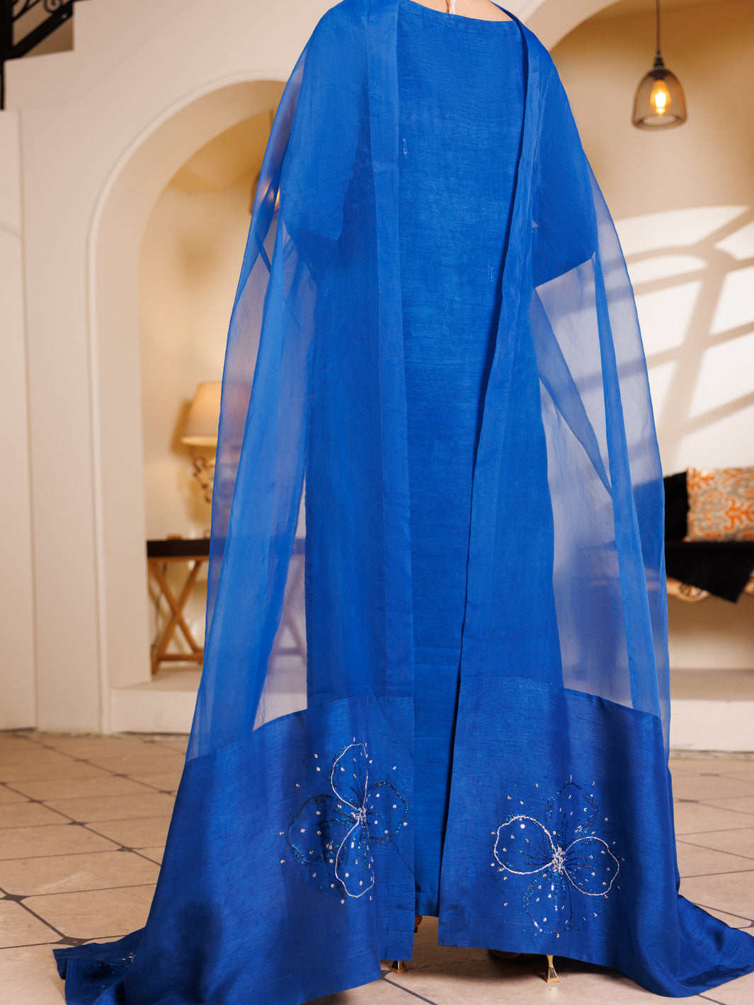 Blue Raw Silk 3Pc Stitched - ALP-3PS-2195