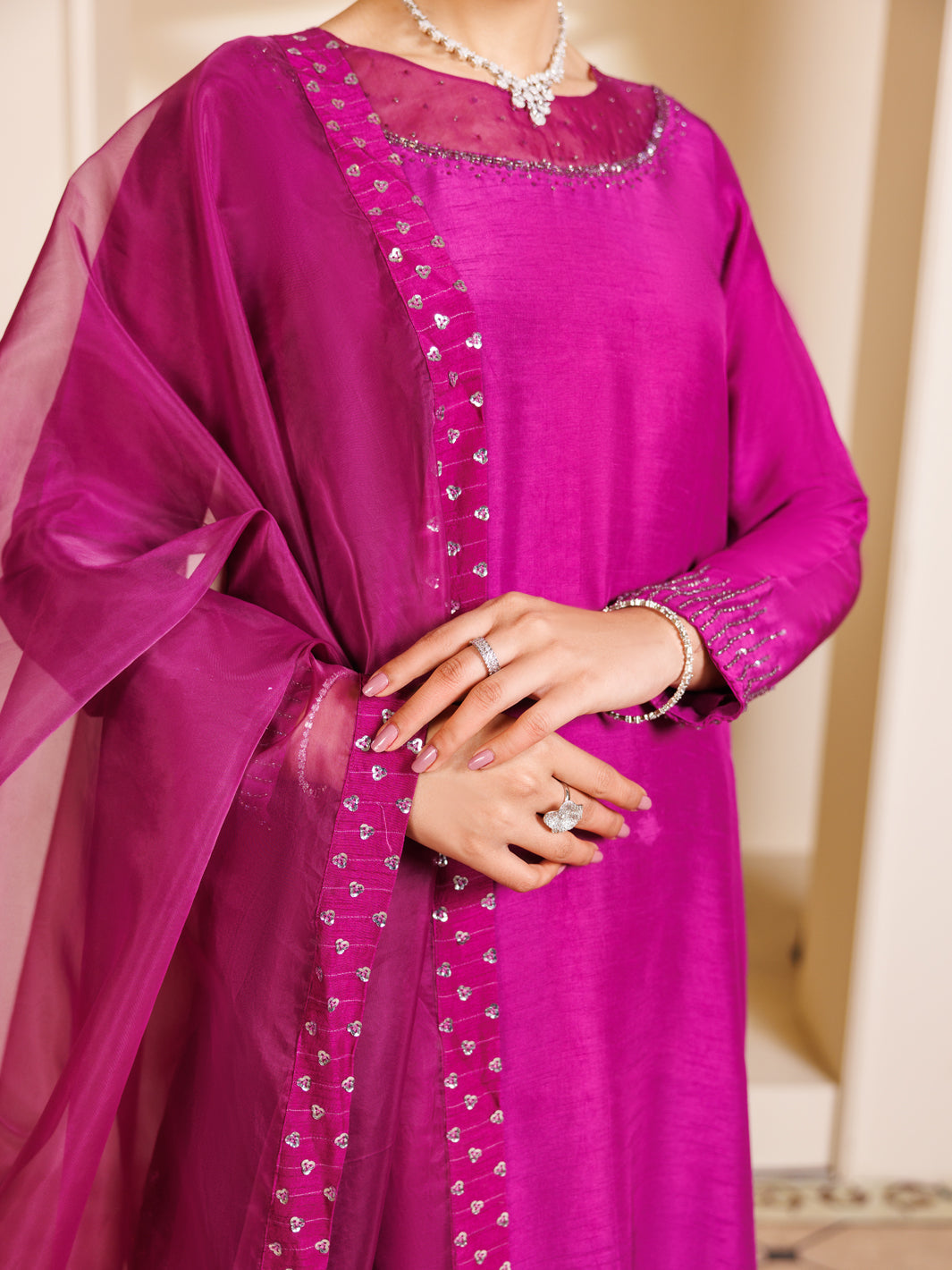 Purple Raw Silk 3Pc Stitched - ALP-3PS-2196