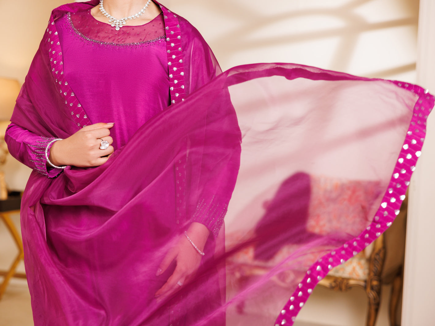Purple Raw Silk 3Pc Stitched - ALP-3PS-2196