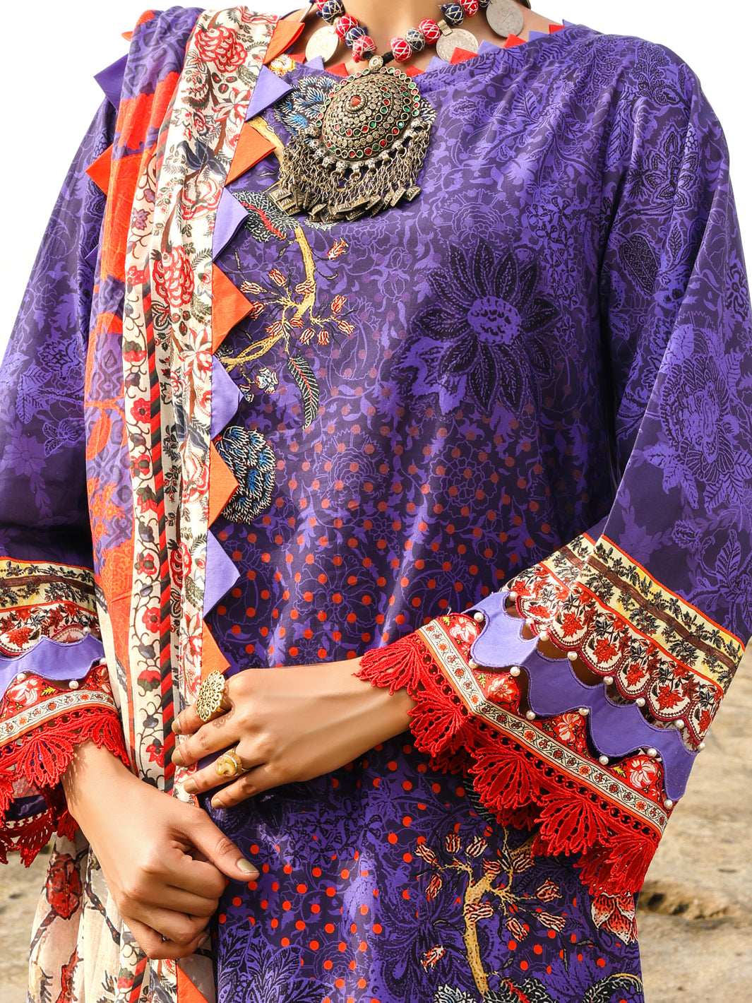Purple Lawn 3Pc Unstitched - ALP-3PS-2203