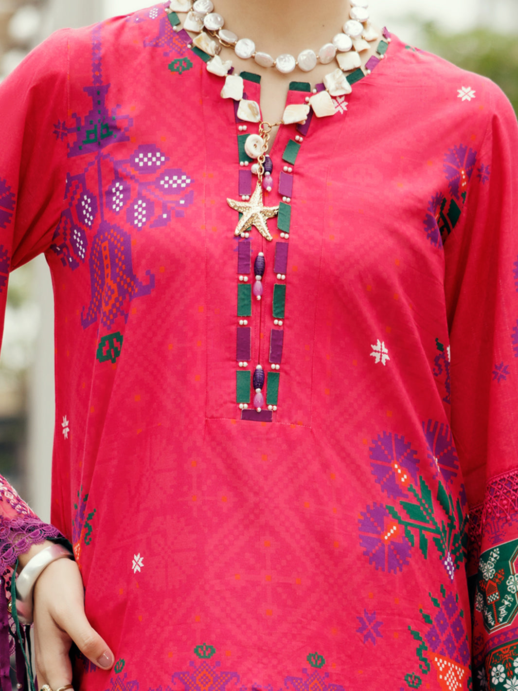 Pink Cambric 3Pc Unstitched - ALP-3PS-2206