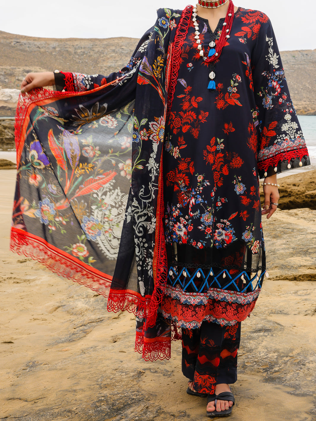 Black Lawn 3 Piece Unstitched - ALP-3PS-2207