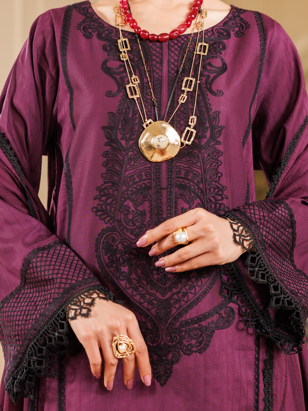 Purple Lino Kara 3 Piece Unstitched - ALP-3PS-2227