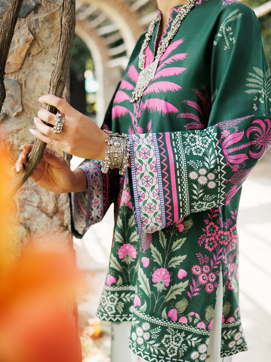 Green Cambric Kurti - ALP-LK-2274