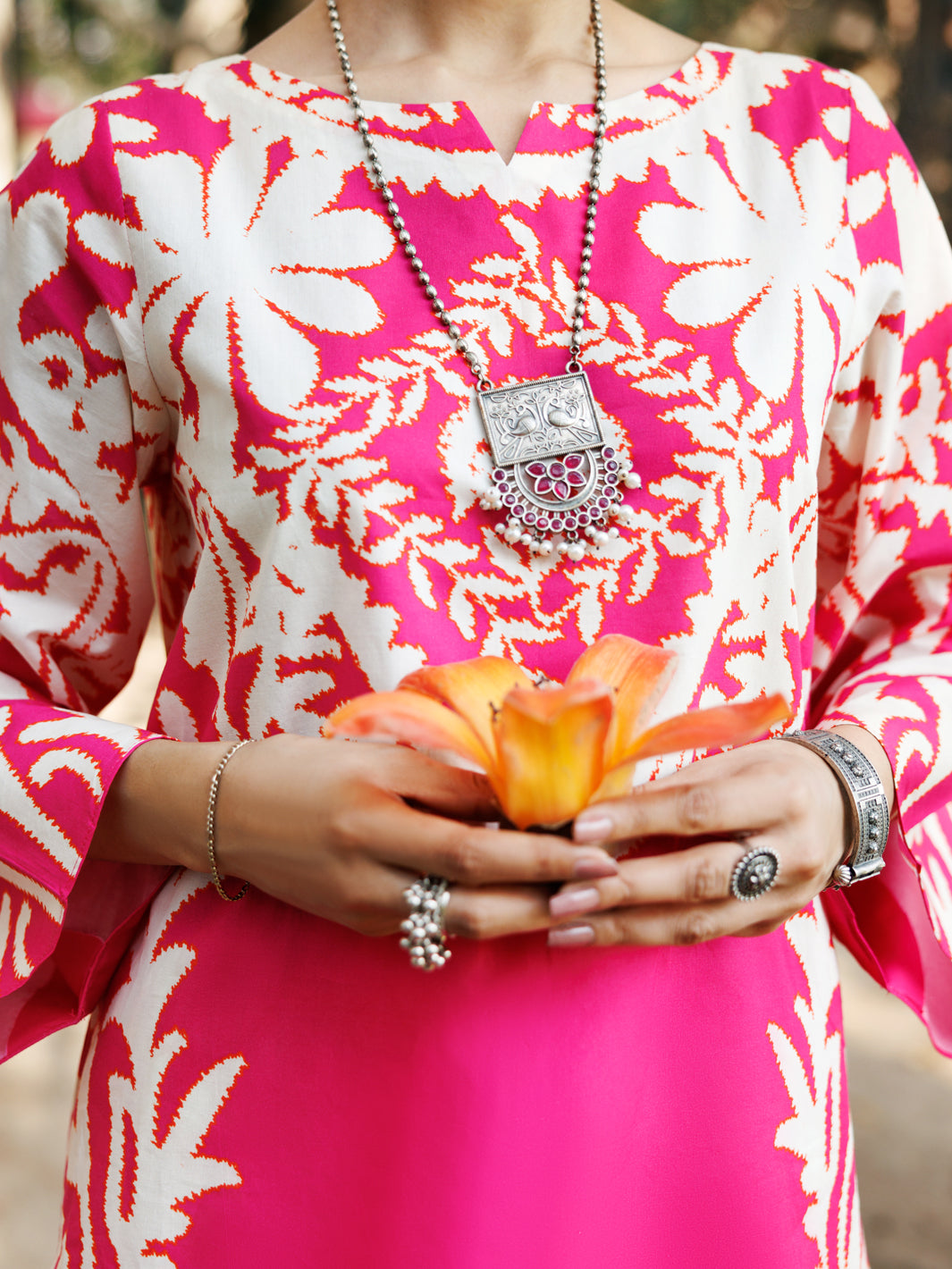 Pink Cambric Women Kurti - ALP-LK-2279