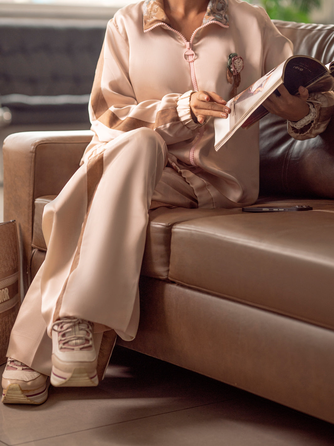 Coffee Silk 2 Piece Stitched - ALP-2PS-LKS-1698