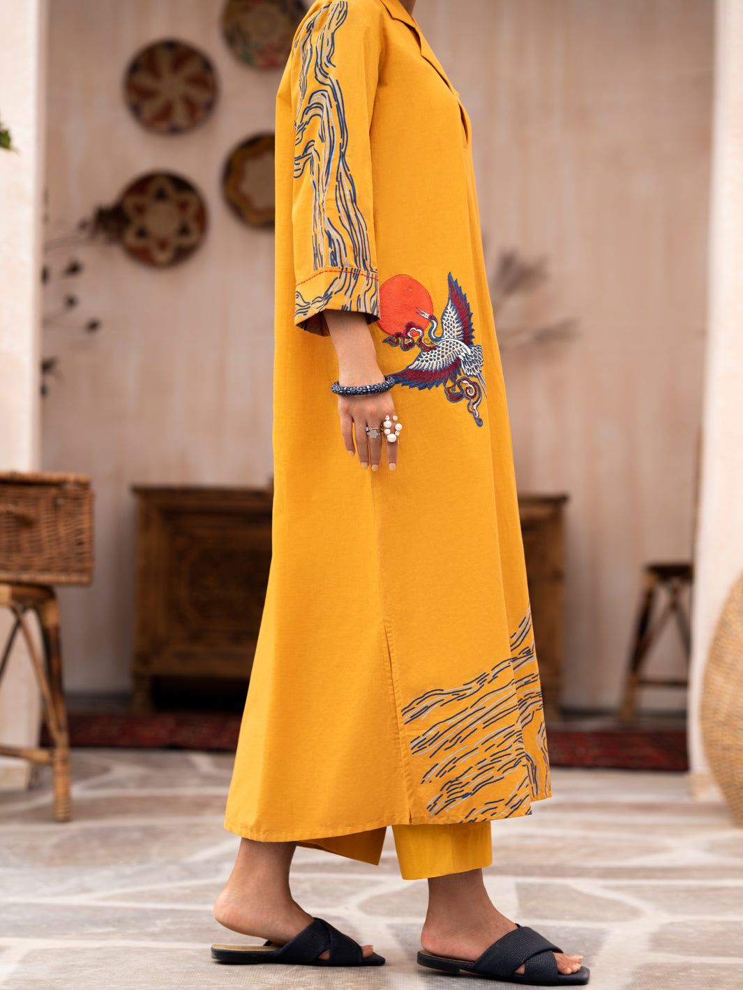 Mustard Cambric 2Pc Stitched - ALP-2PS-LKS-1707