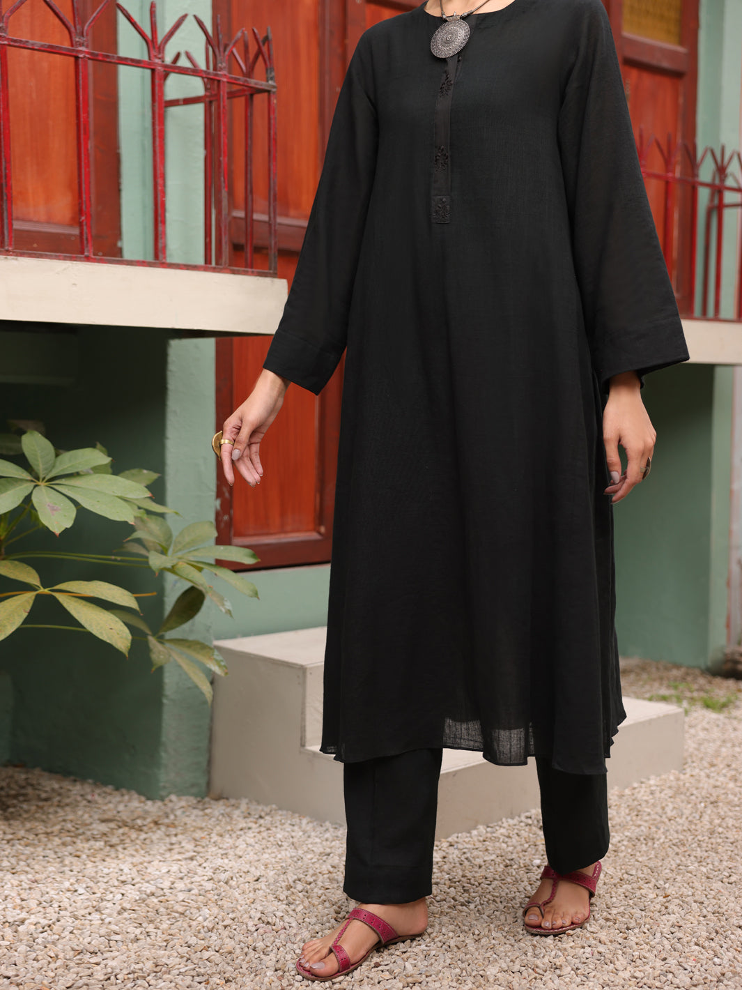 Black Dobby Jacquard 2Pc Stitched - ALP-2PS-LKS-1774