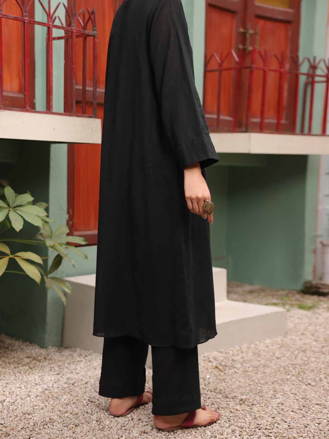 Black Dobby Jacquard 2Pc Stitched - ALP-2PS-LKS-1774