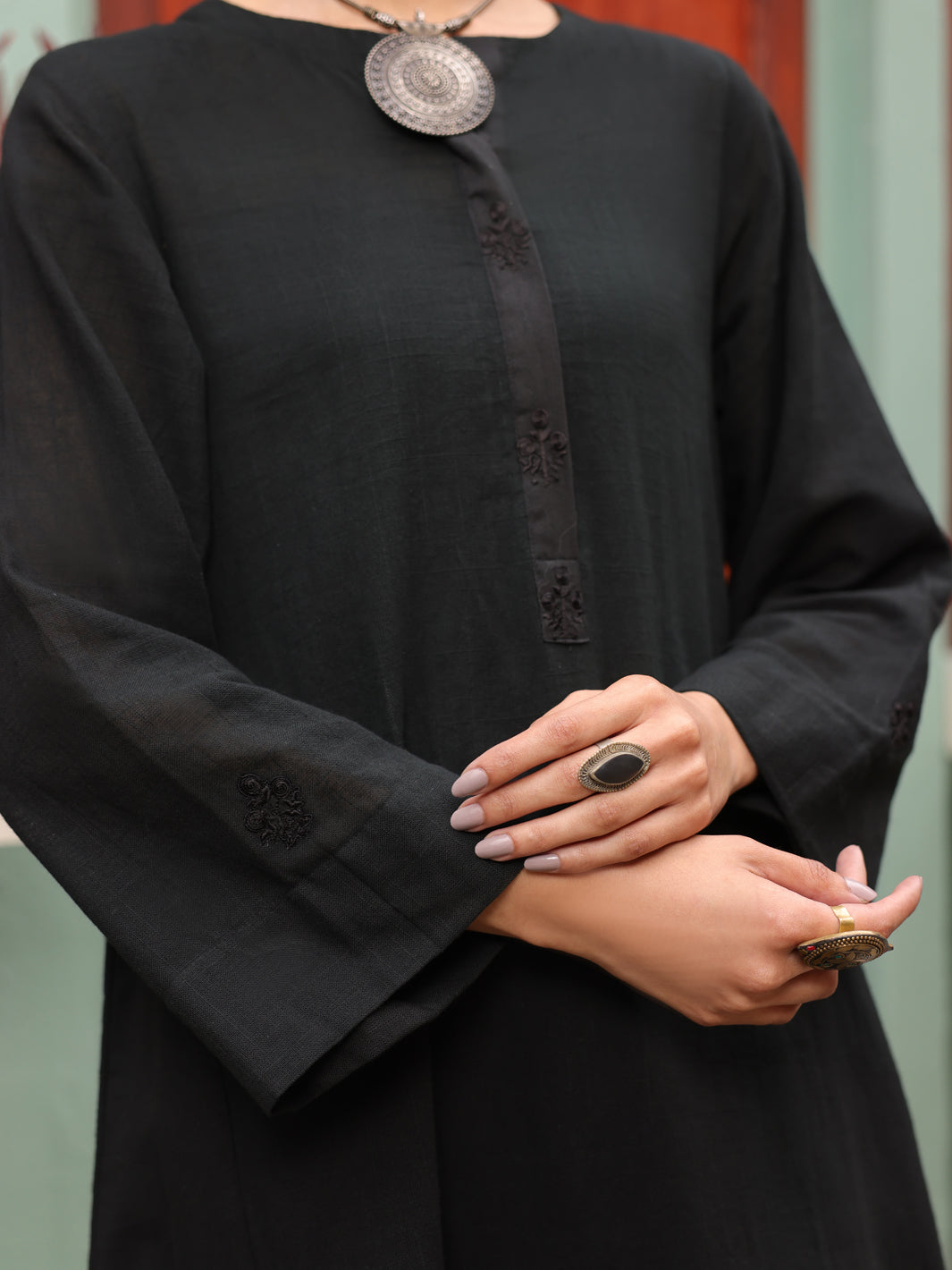 Black Dobby Jacquard 2Pc Stitched - ALP-2PS-LKS-1774