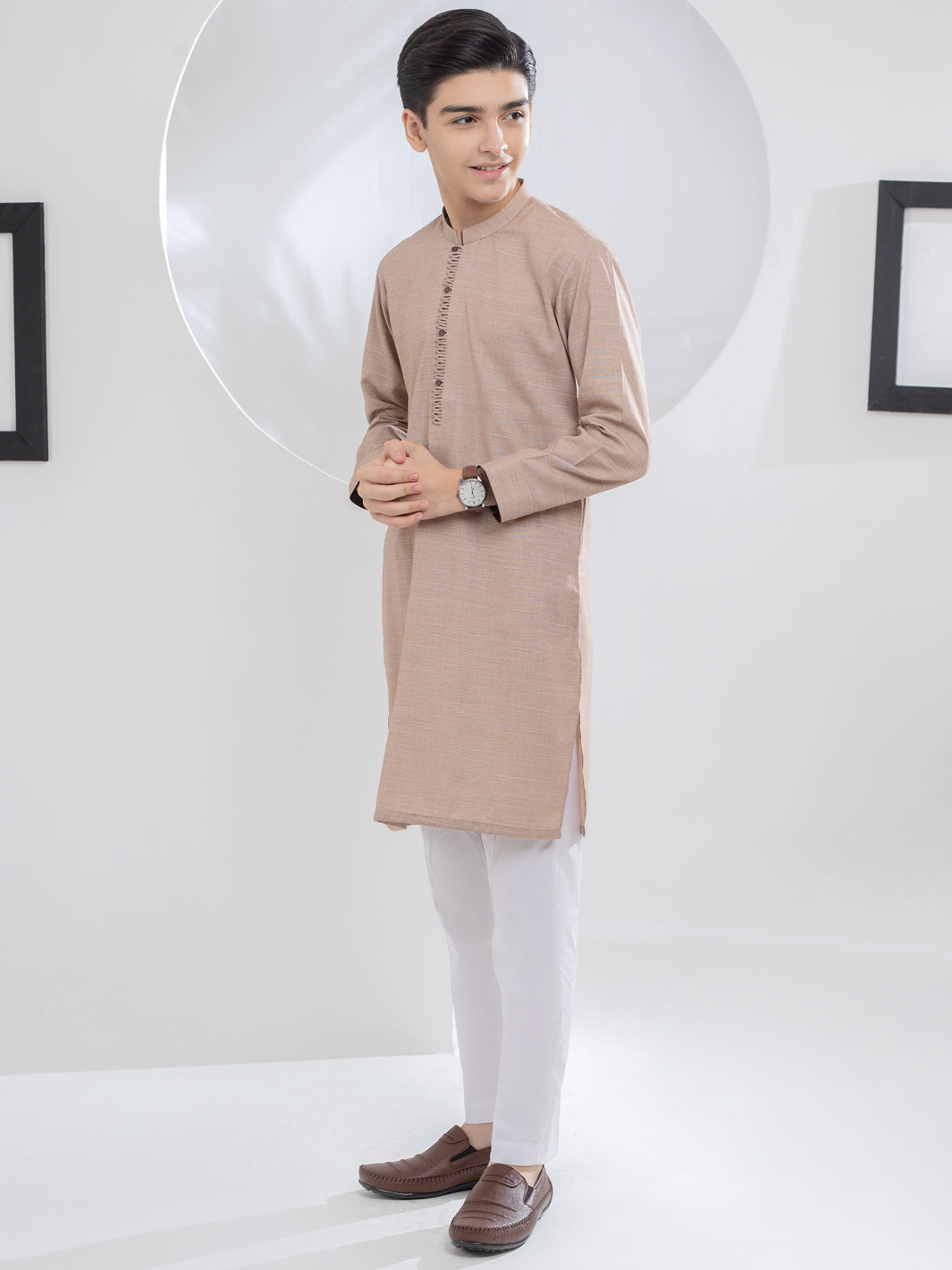 Brown Blended Kurta - ALT-K-044 - Almirah Online