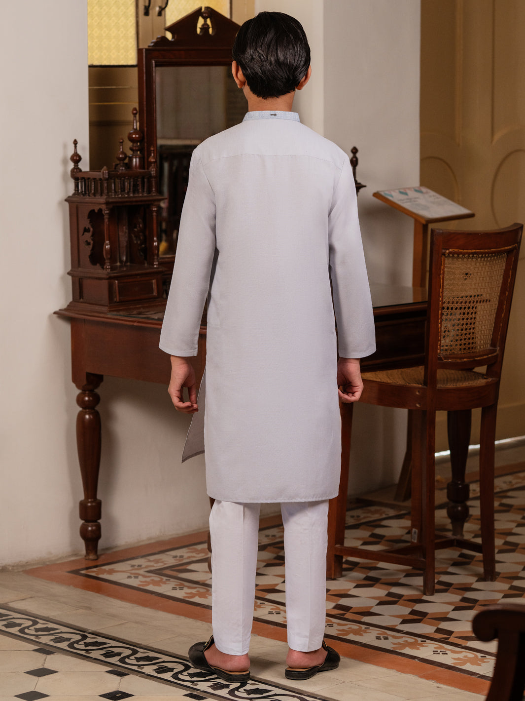 Light Blue Blended Kurta - ALT-K-064