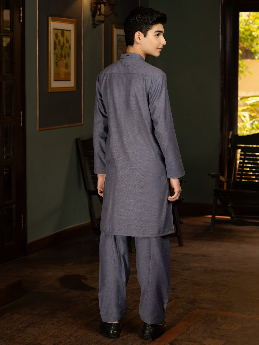 Blue Blended Kameez Shalwar - ALT-KS-074
