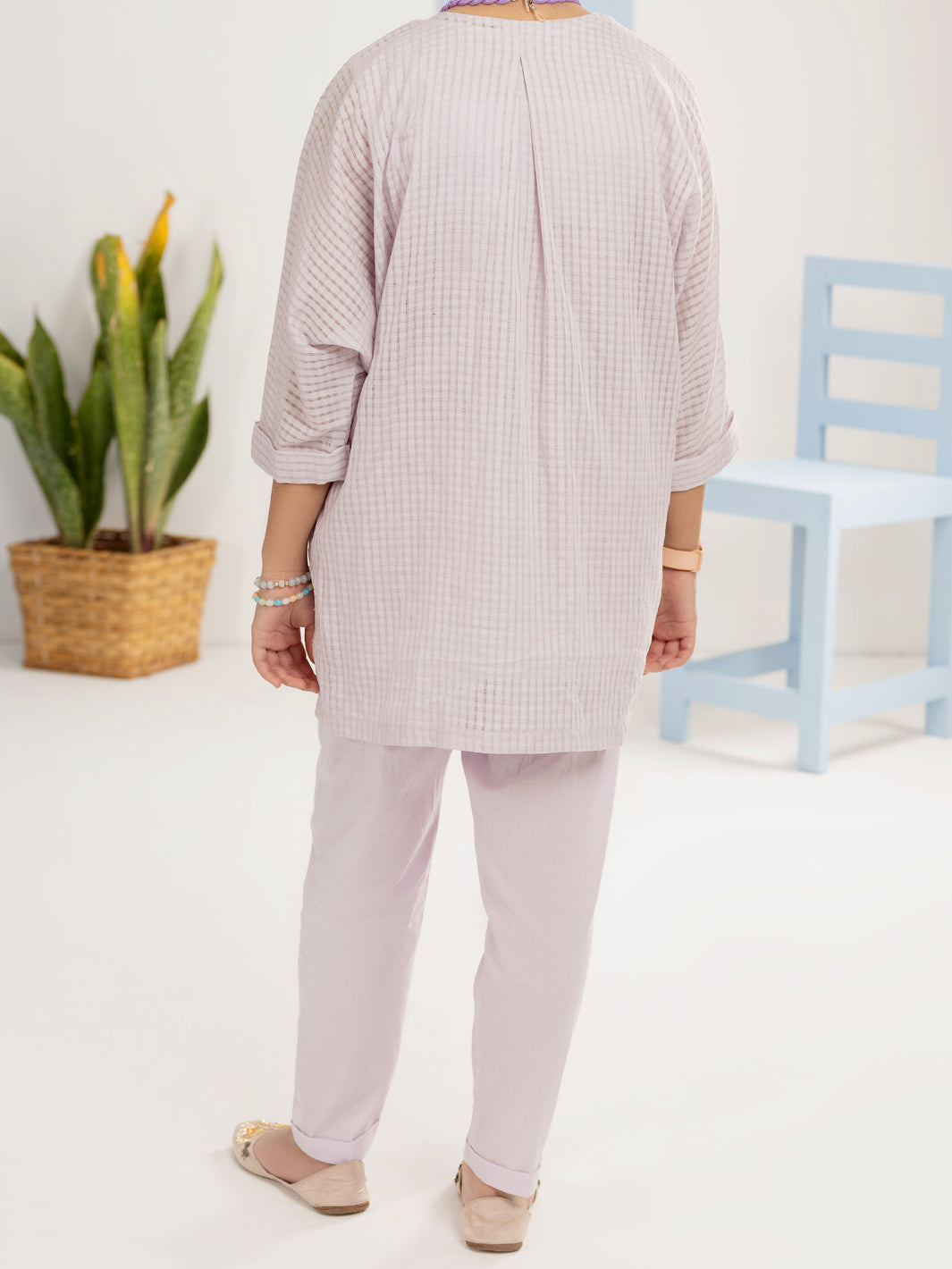 Lilac Cotton Dobby 2 Piece Stitched - ALT-2PS-LKS-1113