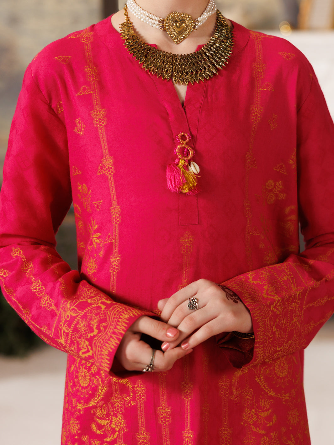 Pink Jacquard 2Pc Stitched - ALT-2PS-LKS-1162