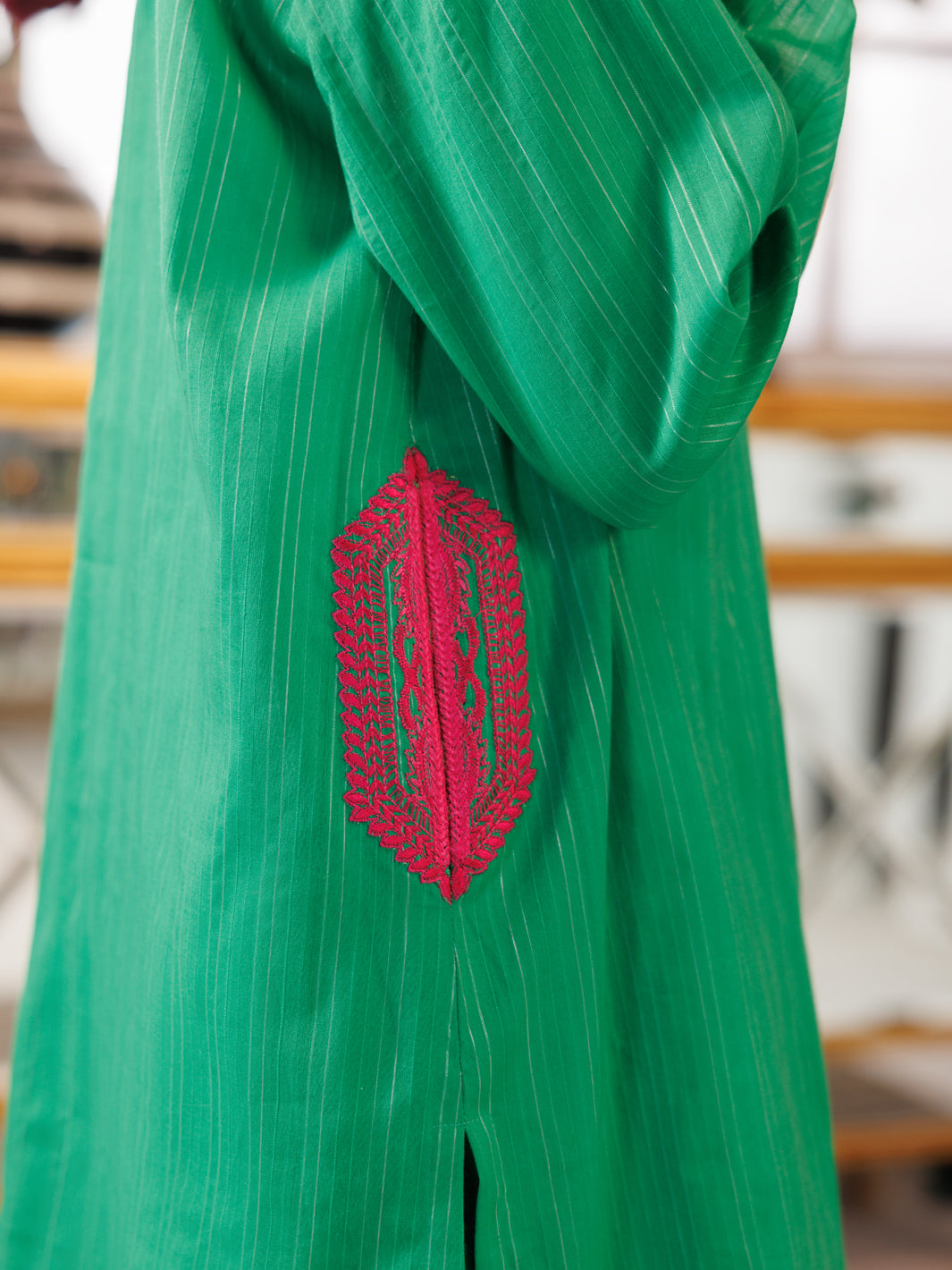 Green Dobby Square 2 Piece Stitched - ALT-2PS-LKS-1165
