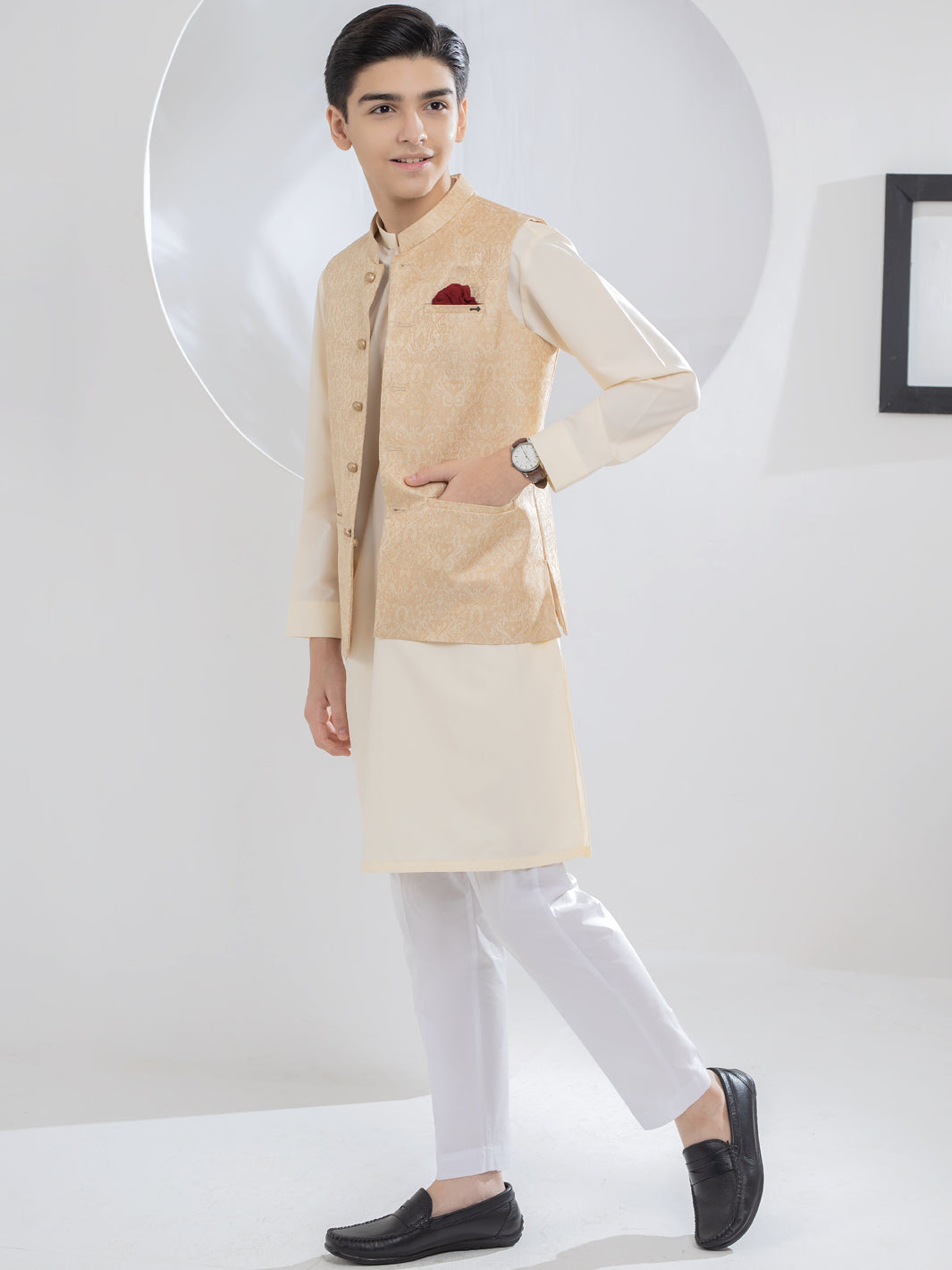 Beige Blended Boy Waistcoat - ALT-WC-009