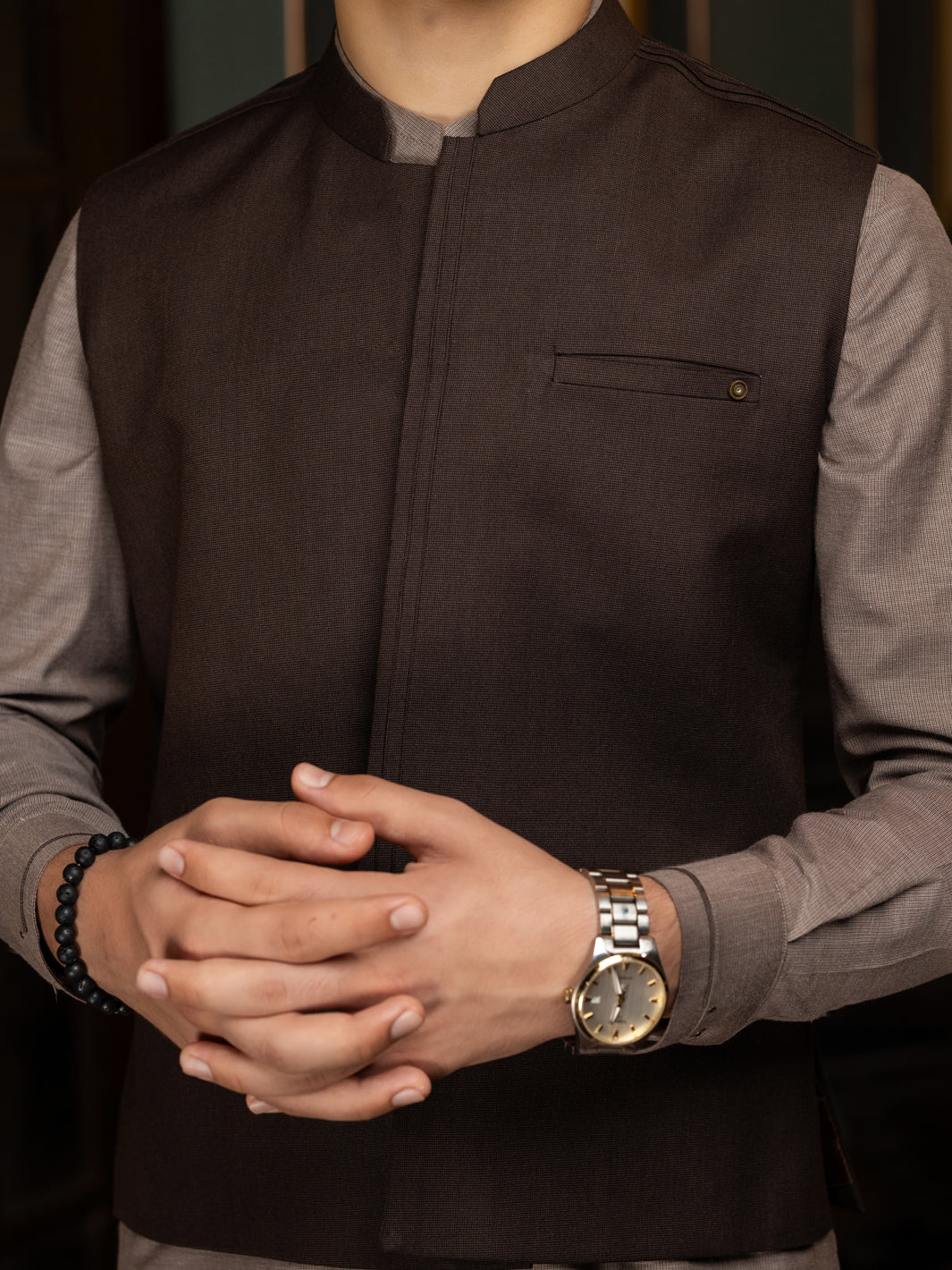 Dark Brown Blended Waistcoat - ALT-WC-016