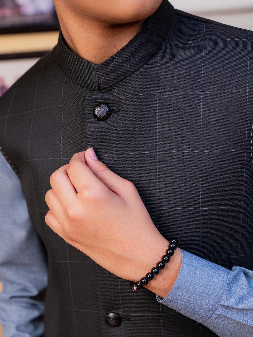 Black Blended Waistcoat - ALT-WC-021