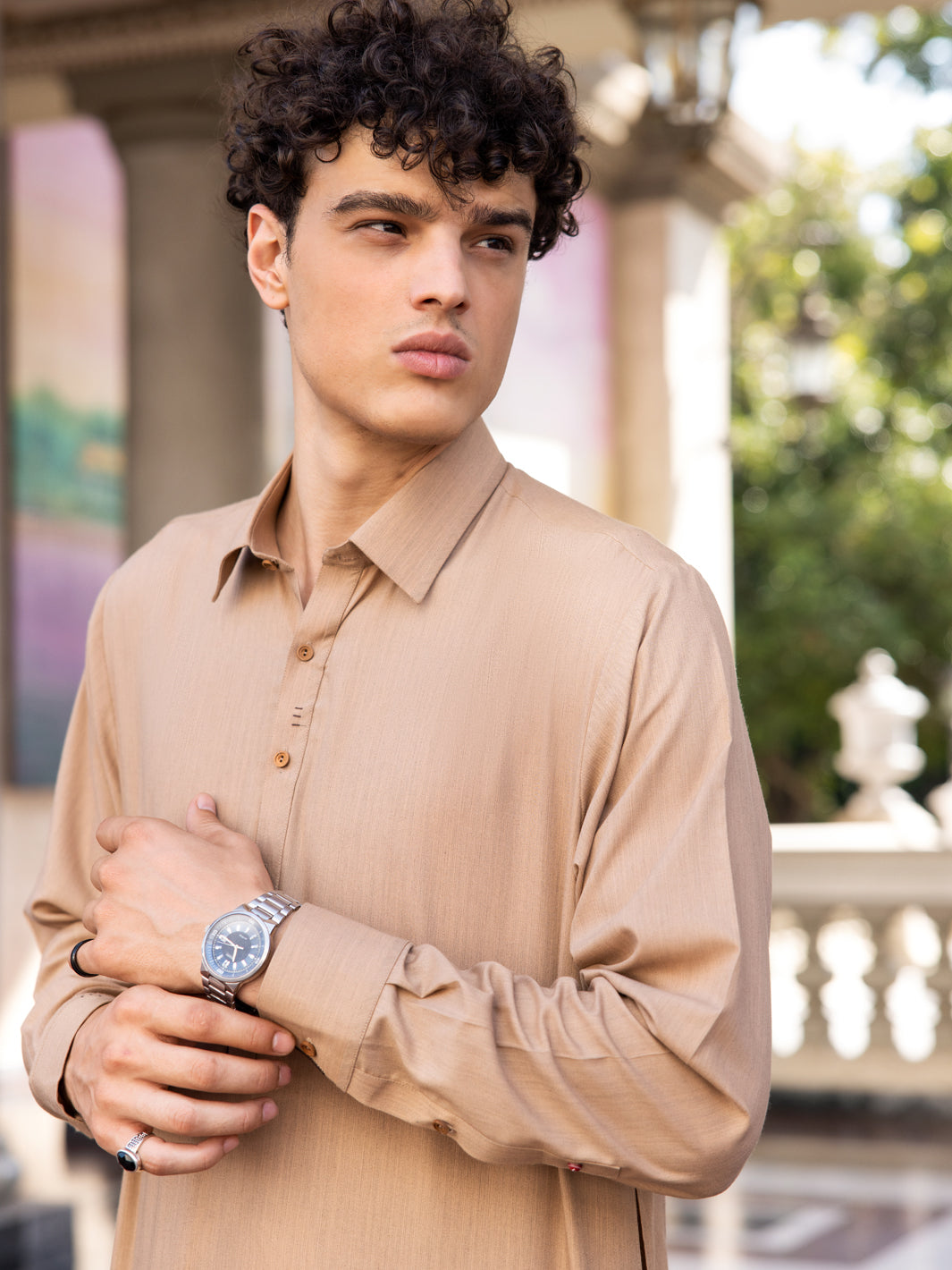 Brown Blended Kameez Shalwar - ALWA-KS-430 - Almirah Online