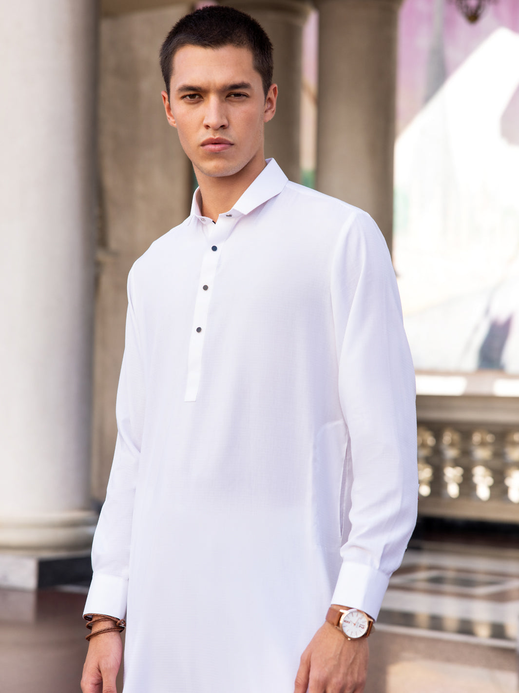 White Blended Kameez Shalwar - ALWA-KS-431 - Almirah Online