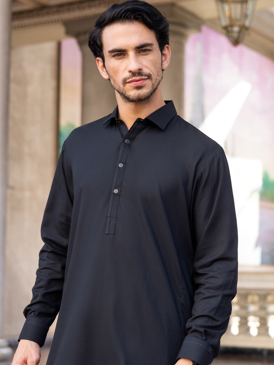 Black Blended Kameez Shalwar - ALWA-KS-432 - Almirah Online