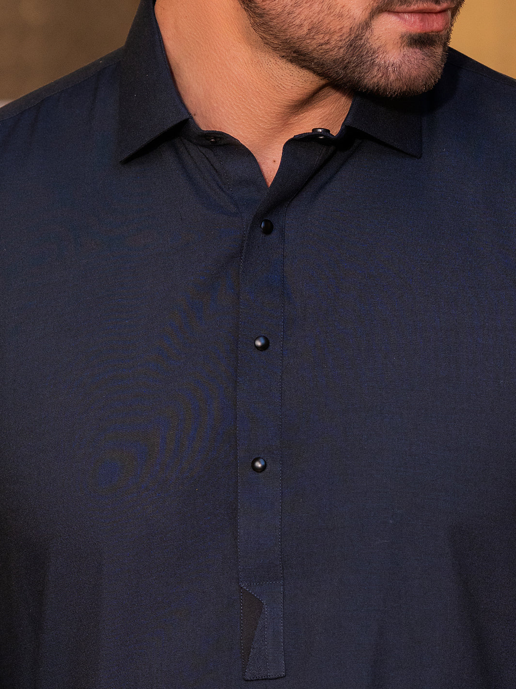 Dark Blue Blended Kameez Shalwar - ALWA-KS-532