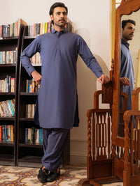 Blue Cotton Kameez Shalwar - ALWA-KS-548