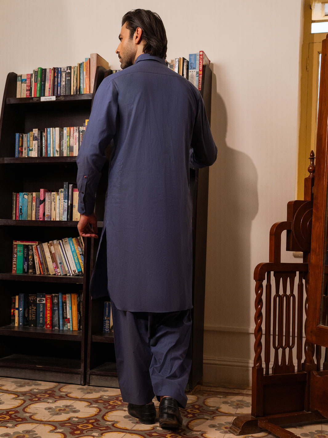 Blue Cotton Kameez Shalwar - ALWA-KS-548