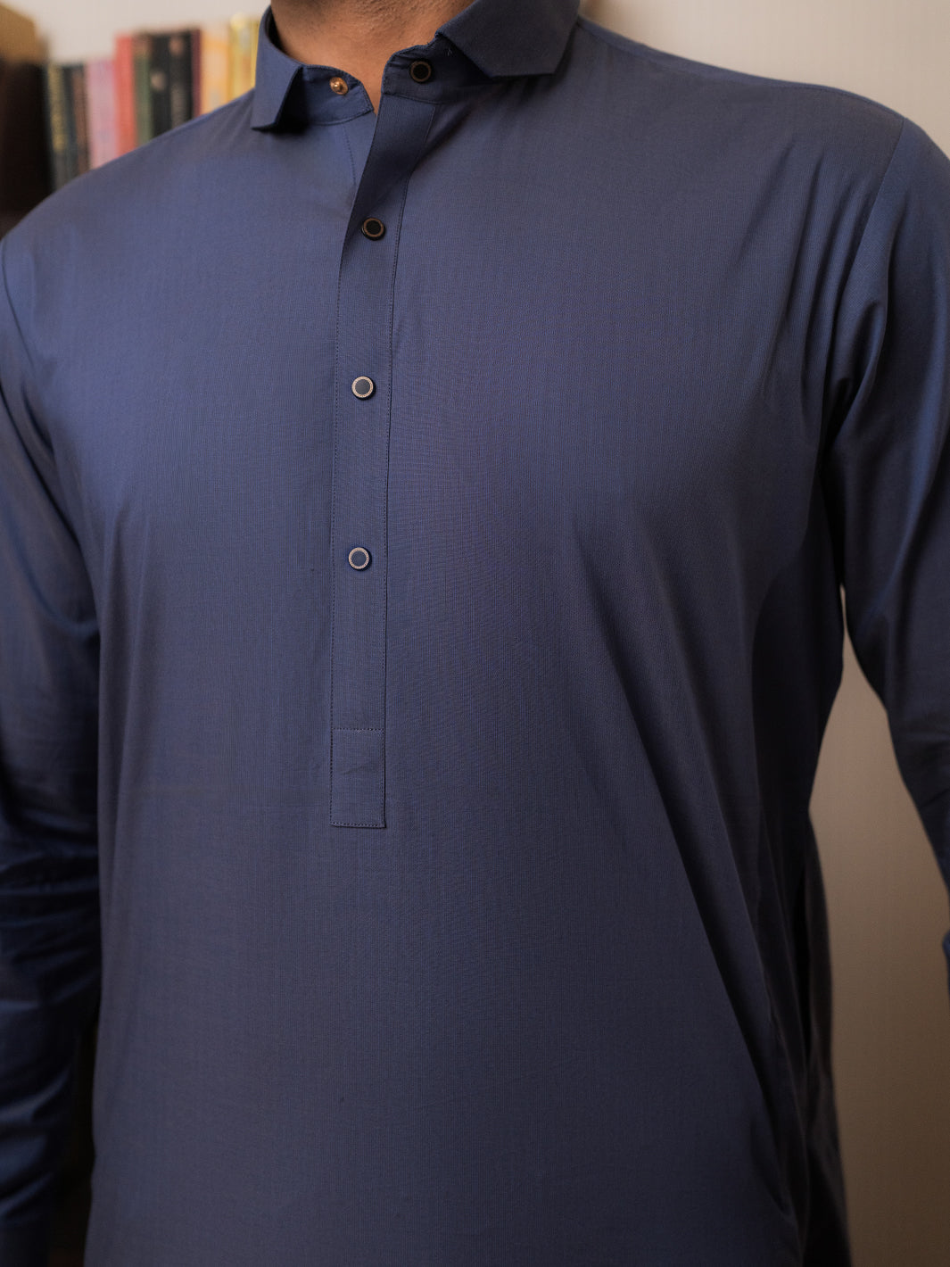 Blue Cotton Kameez Shalwar - ALWA-KS-548