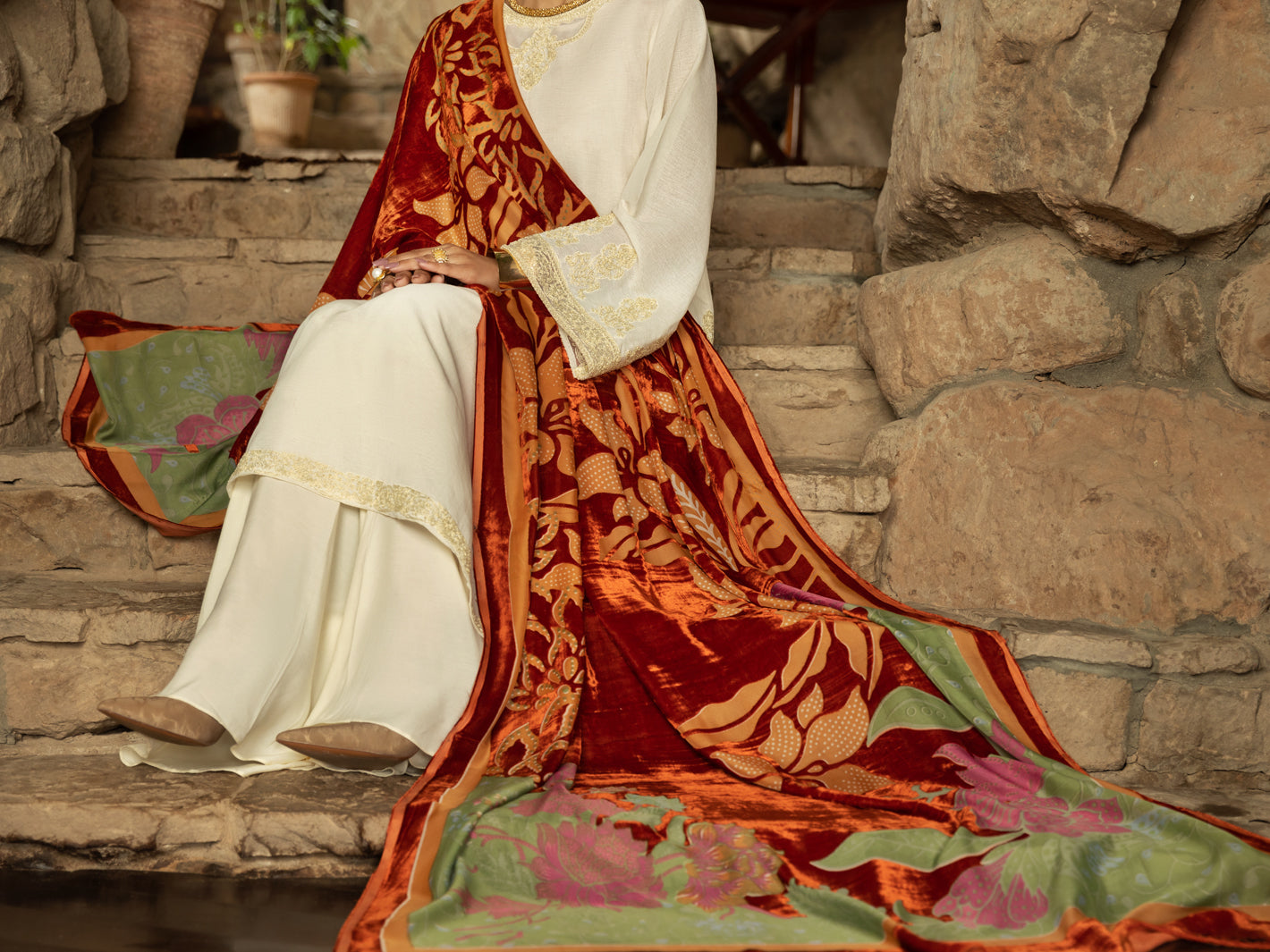Off White Linen 3 Piece Unstitched - AWP-3PS-543