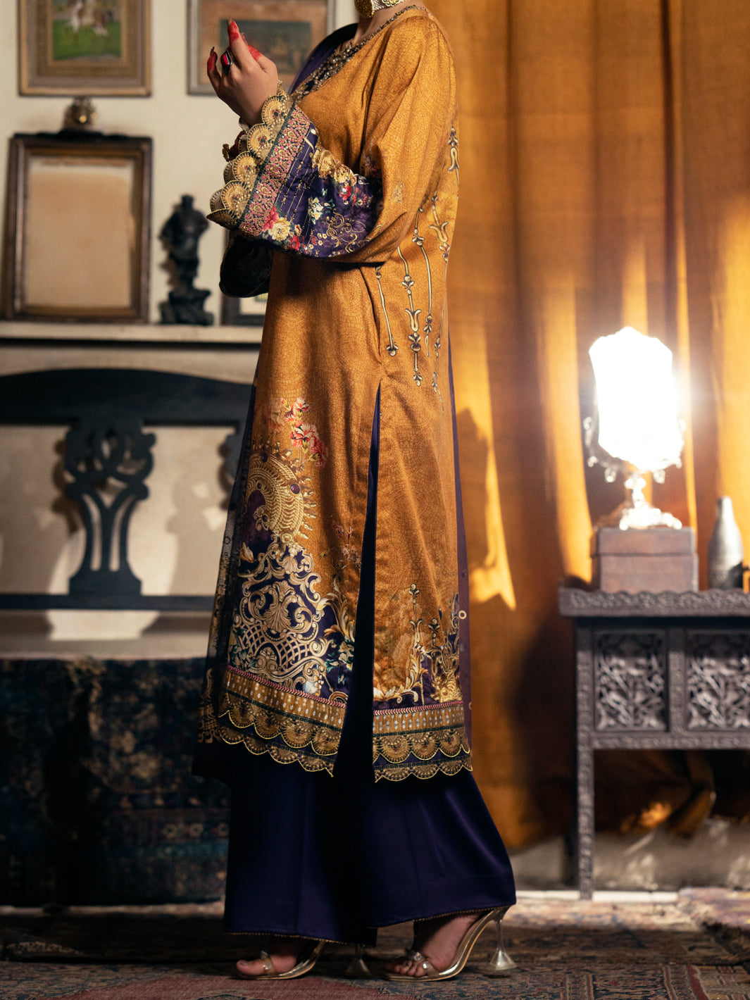 Brown Cotton Silk 3 Piece Stitched - AWP-3PS-564