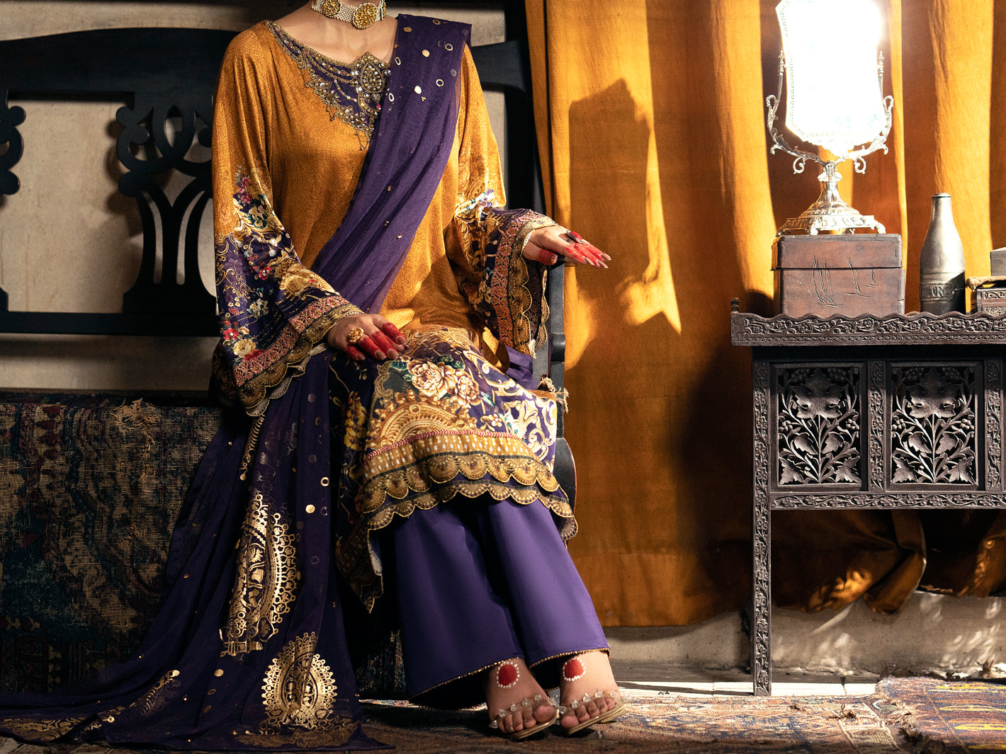 Brown Cotton Silk 3 Piece Stitched - AWP-3PS-564