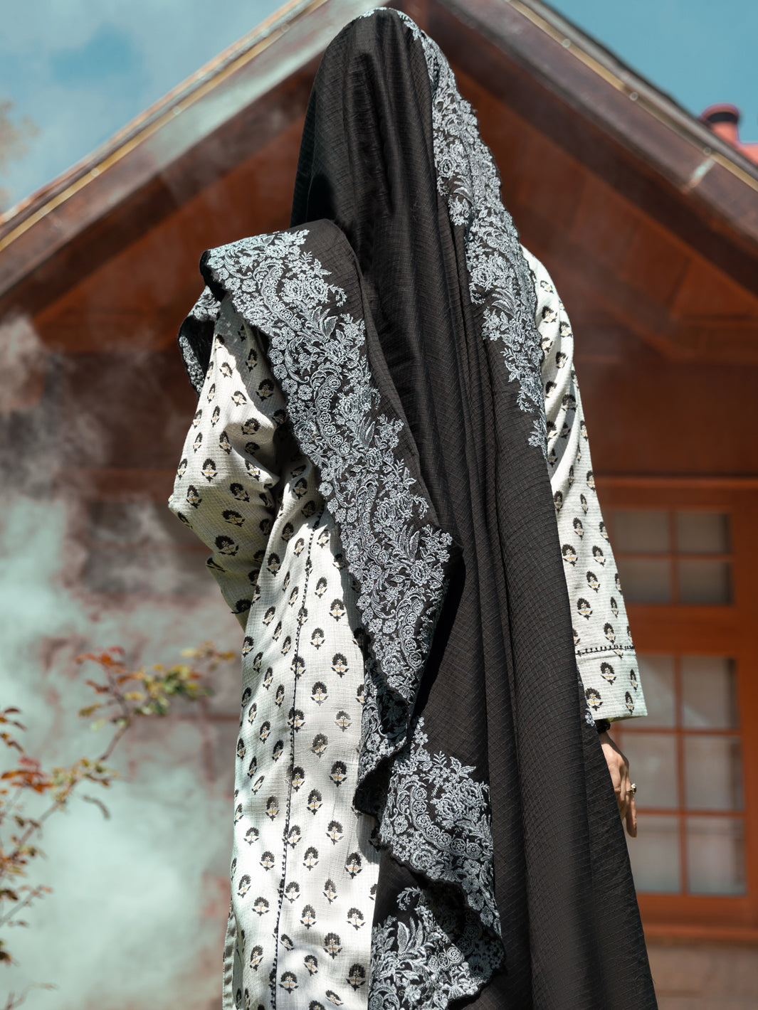 Grey Dobby Jacquard 3 Piece Stitched - AWP-3PS-583