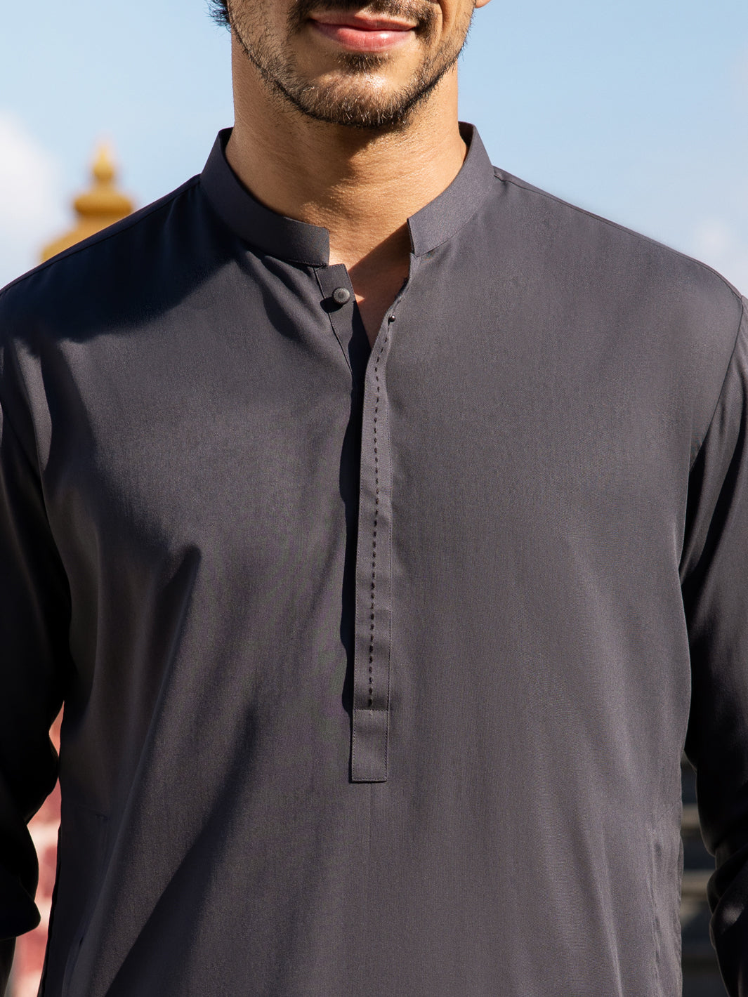 Grey Blended Kameez Shalwar - AL-KS-3033 - Almirah Online