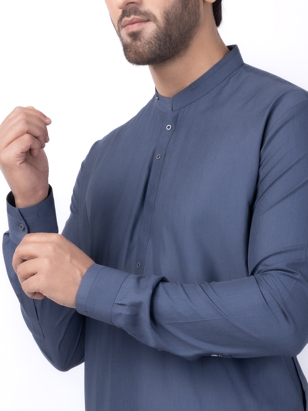 Grey Blended Kameez Shalwar - AL-KS-3047 - Almirah Online