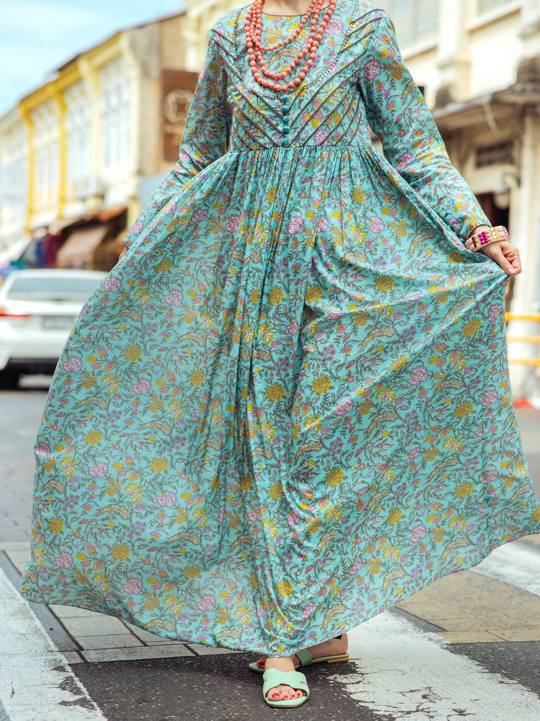 Aqua Blue Lawn Tunic - ALP-LK-1762